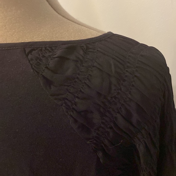 Loft Navy Long Sleeved Blouse - Sleeves Chiffon and Puckered, Body Cotton -Small - Picture 5 of 7